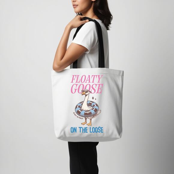 Floaty Goose Cute Tubing Summer Tote Bag - Picture 3 of 3